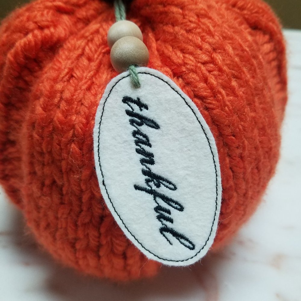 Handmade Knitted Fall Gourmet Orange Pumpkin Décor - Picture 3 of 10
